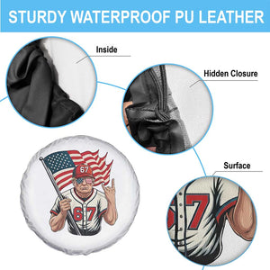 Funny Trump Patriotic 67 Meme Spare Tire Cover Six Seven Gen Alpha Slang Gift TS12 Print Your Wear