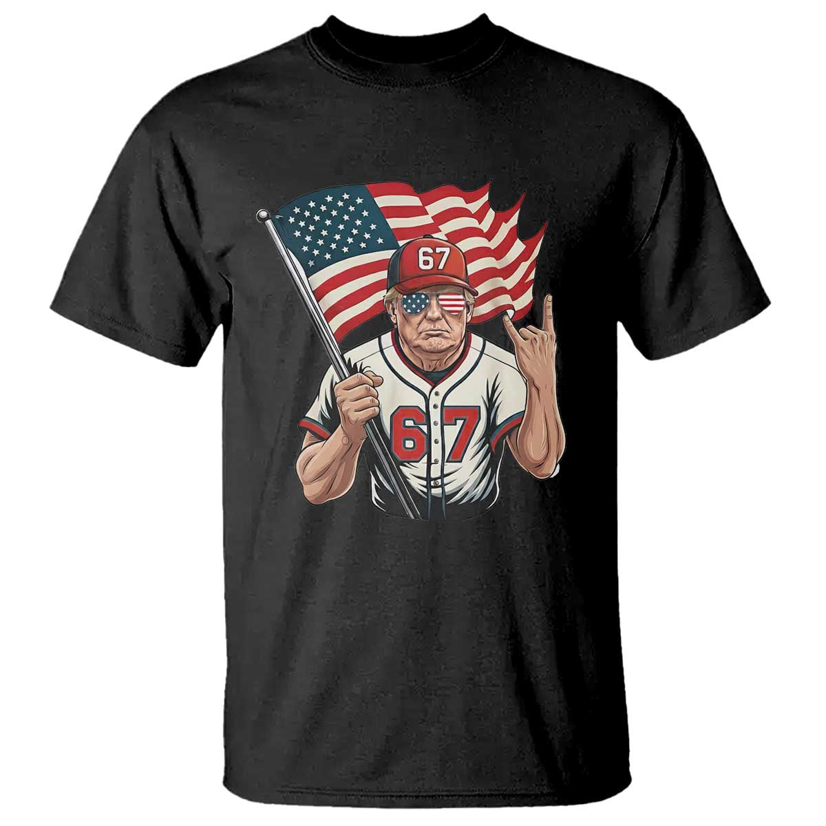 Funny Trump Patriotic 67 Meme T Shirt Six Seven Gen Alpha Slang Gift TS12 Black Print Your Wear