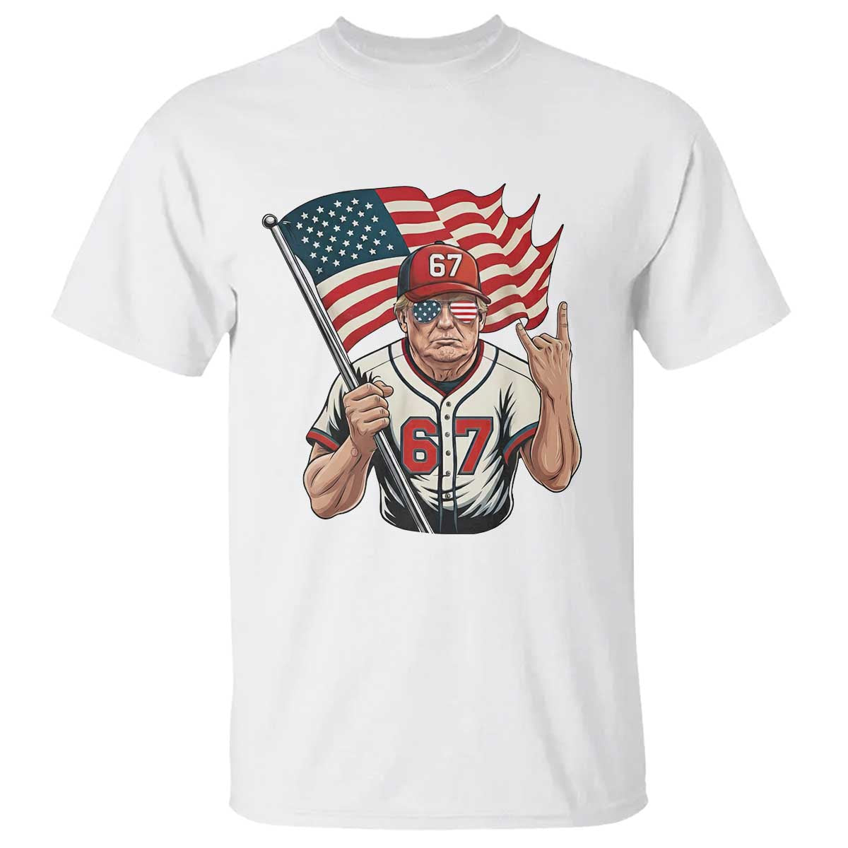 Funny Trump Patriotic 67 Meme T Shirt Six Seven Gen Alpha Slang Gift TS12 White Print Your Wear