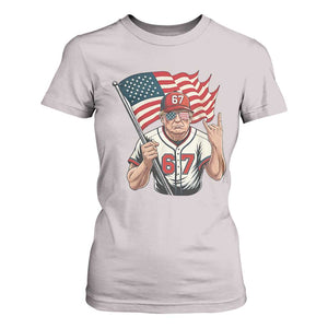 Funny Trump Patriotic 67 Meme T Shirt For Women Six Seven Gen Alpha Slang Gift TS12 Ice Gray Print Your Wear