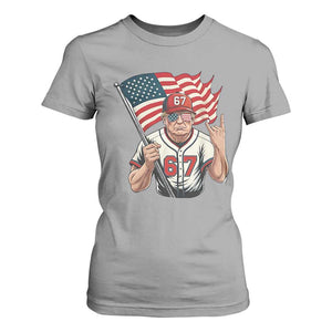 Funny Trump Patriotic 67 Meme T Shirt For Women Six Seven Gen Alpha Slang Gift TS12 Sport Gray Print Your Wear