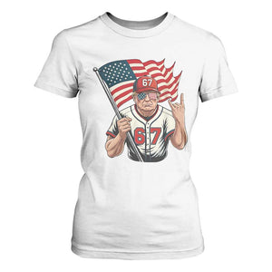 Funny Trump Patriotic 67 Meme T Shirt For Women Six Seven Gen Alpha Slang Gift TS12 White Print Your Wear