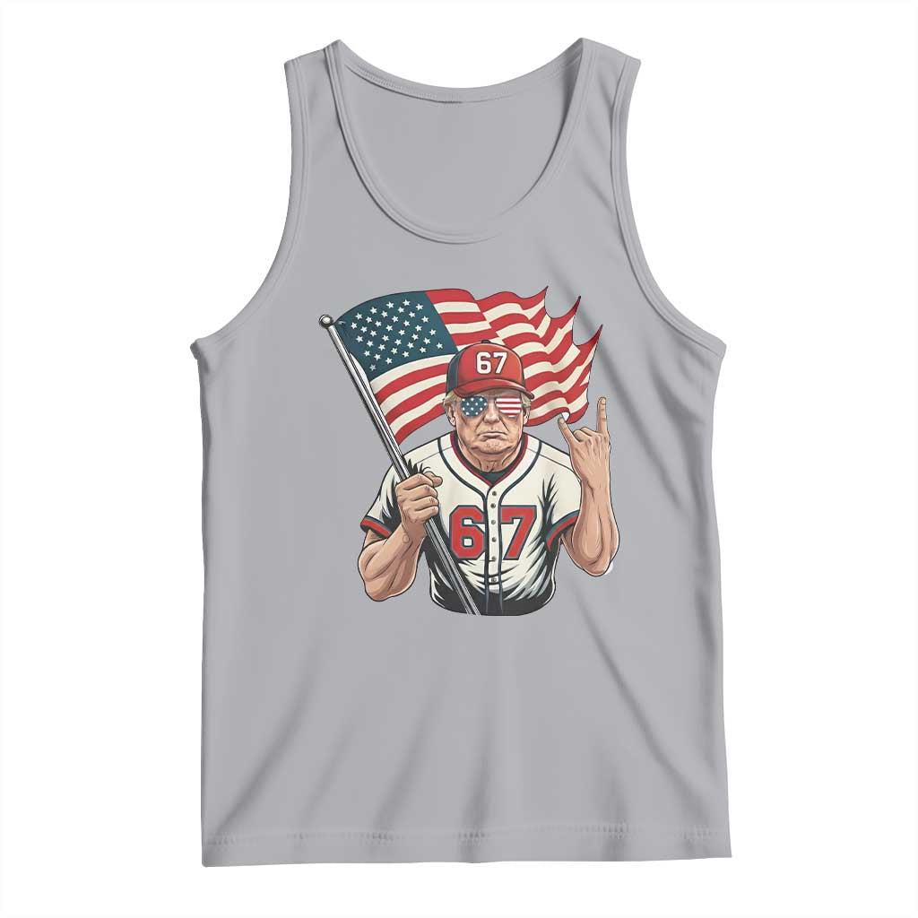 Funny Trump Patriotic 67 Meme Tank Top Six Seven Gen Alpha Slang Gift TS12 Athletic Heather Print Your Wear