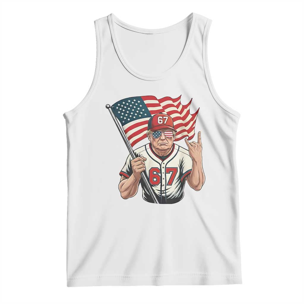 Funny Trump Patriotic 67 Meme Tank Top Six Seven Gen Alpha Slang Gift TS12 White Print Your Wear