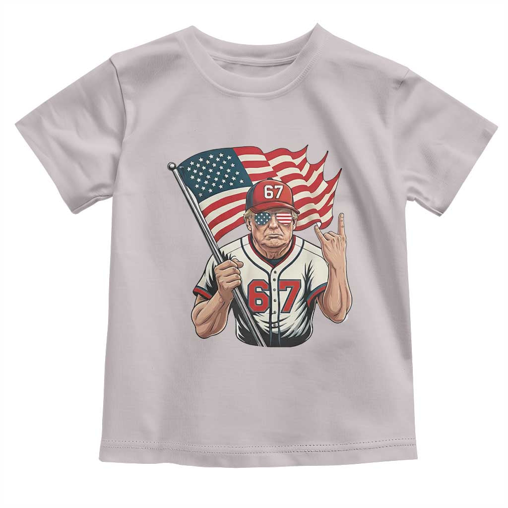 Funny Trump Patriotic 67 Meme Toddler T Shirt Six Seven Gen Alpha Slang Gift TS12 Ice Gray Print Your Wear