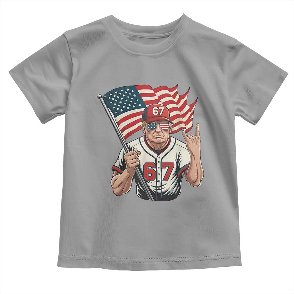 Funny Trump Patriotic 67 Meme Toddler T Shirt Six Seven Gen Alpha Slang Gift TS12 Sport Gray Print Your Wear