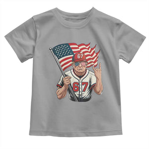 Funny Trump Patriotic 67 Meme Toddler T Shirt Six Seven Gen Alpha Slang Gift TS12 Sport Gray Print Your Wear