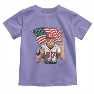 Funny Trump Patriotic 67 Meme Toddler T Shirt Six Seven Gen Alpha Slang Gift TS12 Violet Print Your Wear