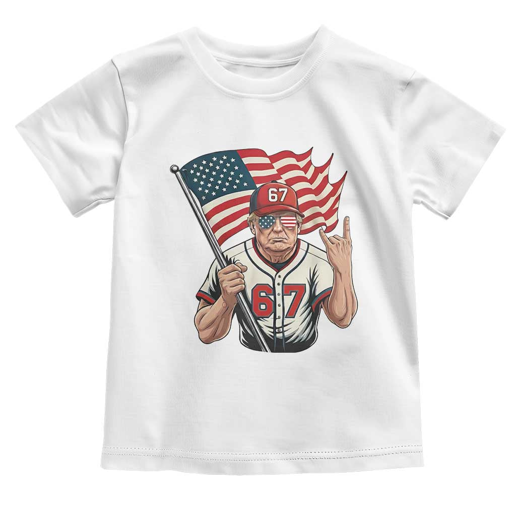 Funny Trump Patriotic 67 Meme Toddler T Shirt Six Seven Gen Alpha Slang Gift TS12 White Print Your Wear