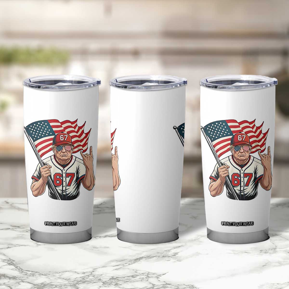 Funny Trump Patriotic 67 Meme Tumbler Cup Six Seven Gen Alpha Slang Gift TS12 Print Your Wear