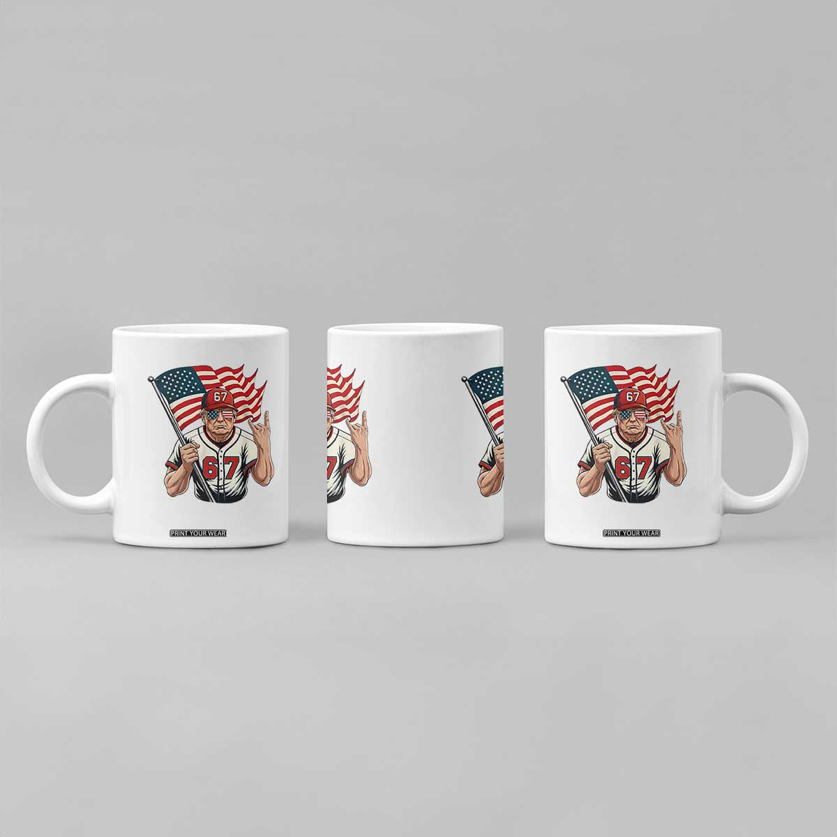 Funny Trump Patriotic 67 Meme Coffee Mug Six Seven Gen Alpha Slang Gift TS12 Print Your Wear