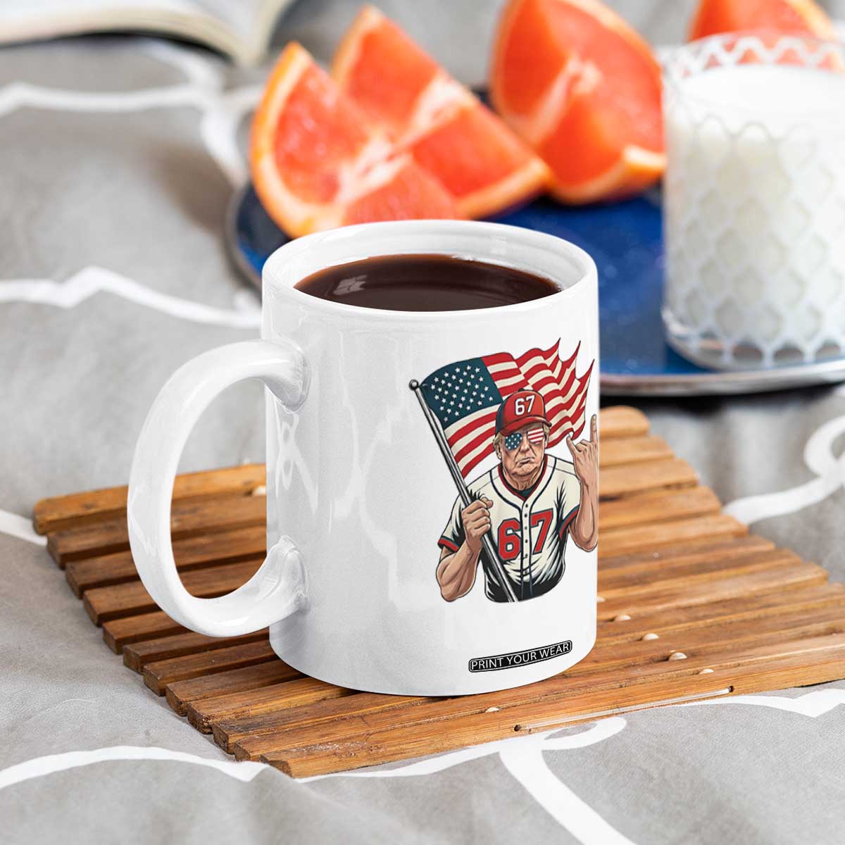 Funny Trump Patriotic 67 Meme Coffee Mug Six Seven Gen Alpha Slang Gift TS12 Print Your Wear
