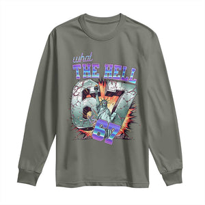 Funny Statue Of Liberty Six Seven Meme Long Sleeve Shirt What The Hell Is 67 Gift TS12 Military Green Print Your Wear