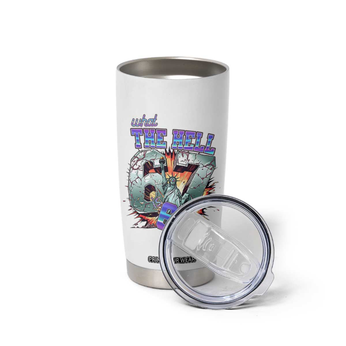 Funny Statue Of Liberty Six Seven Meme Tumbler Cup What The Hell Is 67 Gift TS12 Print Your Wear