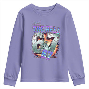 Funny Statue Of Liberty Six Seven Meme Youth Sweatshirt What The Hell Is 67 Gift TS12 Violet Print Your Wear