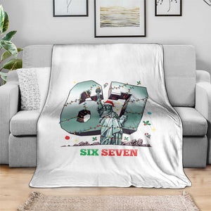Statue Of Liberty Six Seven Meme Throw Blanket Trendy Gen Z Christmas Gift TS12 Print Your Wear