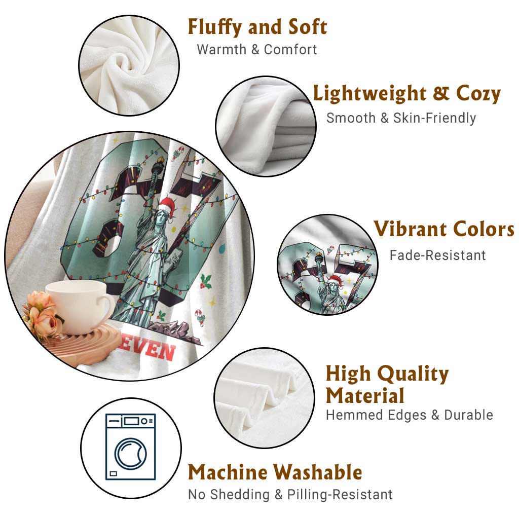 Statue Of Liberty Six Seven Meme Throw Blanket Trendy Gen Z Christmas Gift TS12 Print Your Wear