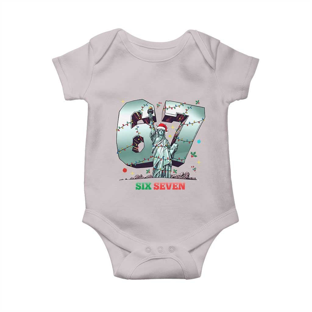 Statue Of Liberty Six Seven Meme Baby Onesie Trendy Gen Z Christmas Gift TS12 Ice Gray Print Your Wear
