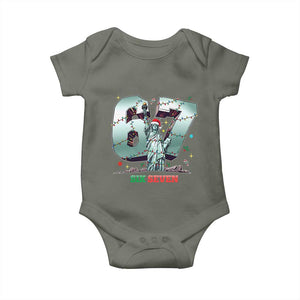 Statue Of Liberty Six Seven Meme Baby Onesie Trendy Gen Z Christmas Gift TS12 Military Green Print Your Wear