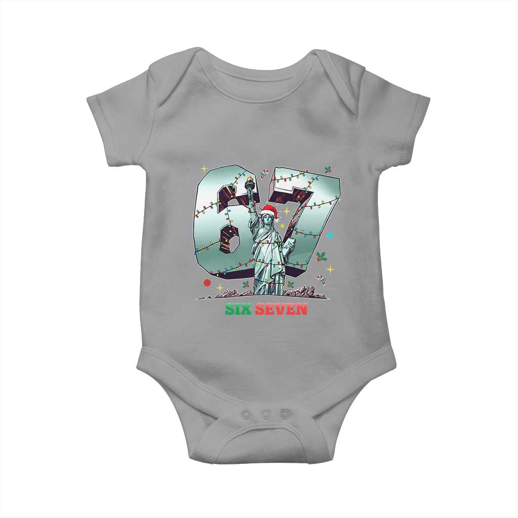 Statue Of Liberty Six Seven Meme Baby Onesie Trendy Gen Z Christmas Gift TS12 Sport Gray Print Your Wear