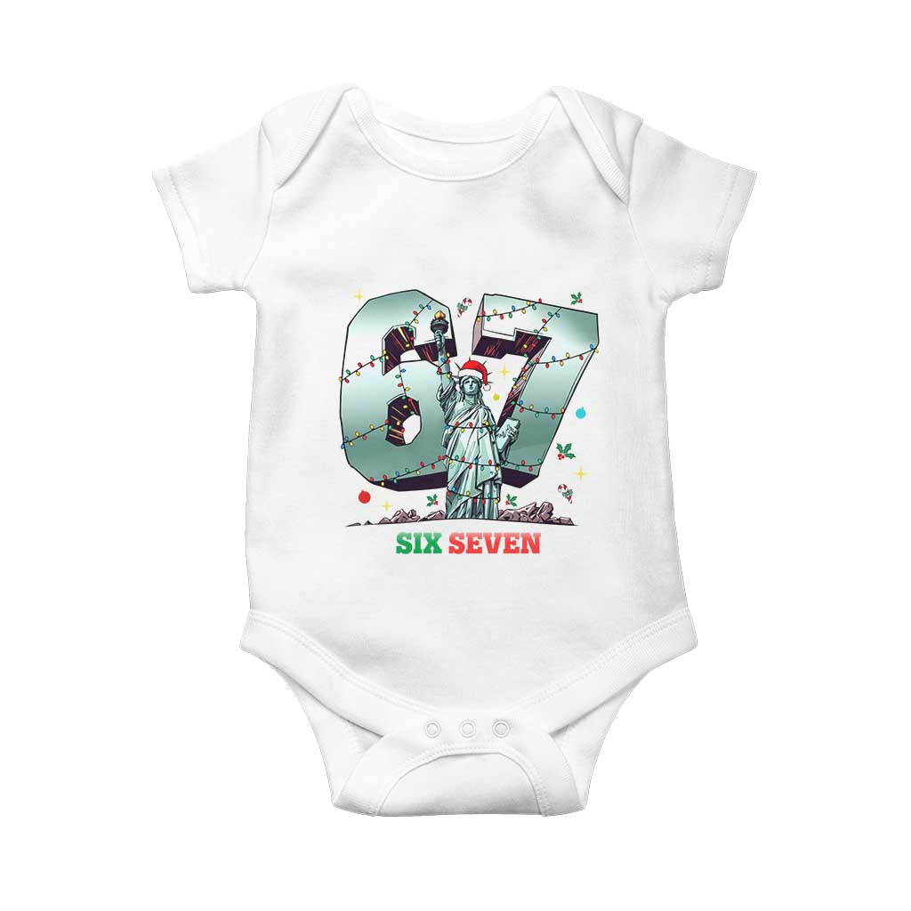 Statue Of Liberty Six Seven Meme Baby Onesie Trendy Gen Z Christmas Gift TS12 White Print Your Wear