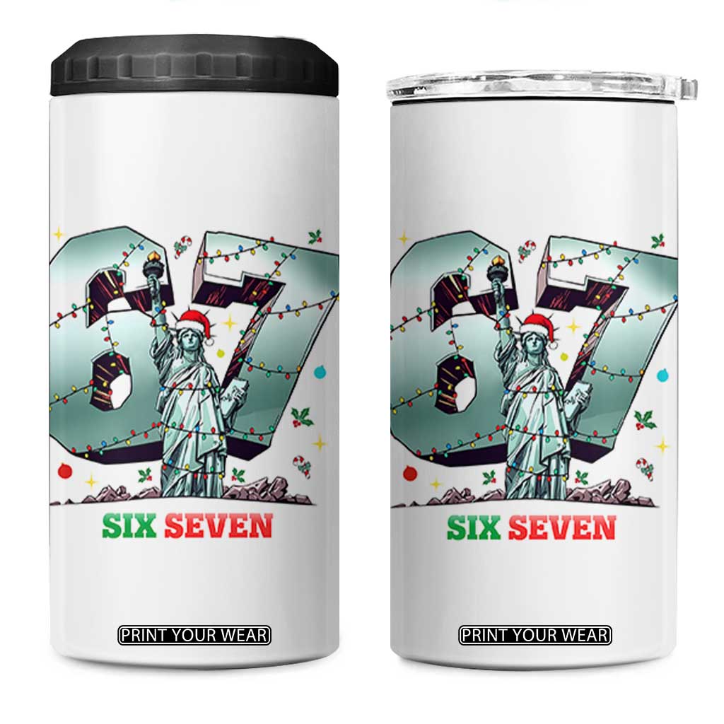 Statue Of Liberty Six Seven Meme 4 in 1 Can Cooler Tumbler Trendy Gen Z Christmas Gift TS12 One Size: 16 oz White Print Your Wear