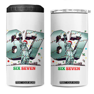 Statue Of Liberty Six Seven Meme 4 in 1 Can Cooler Tumbler Trendy Gen Z Christmas Gift TS12 One Size: 16 oz White Print Your Wear