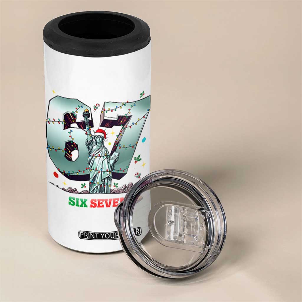 Statue Of Liberty Six Seven Meme 4 in 1 Can Cooler Tumbler Trendy Gen Z Christmas Gift TS12 Print Your Wear