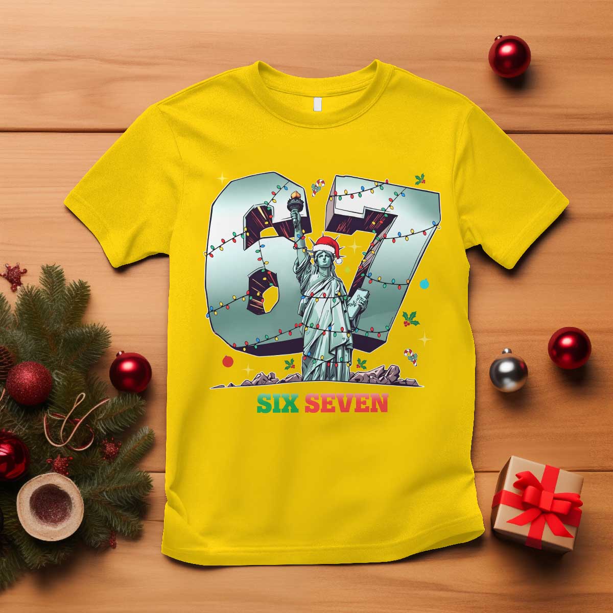 Statue Of Liberty Six Seven Meme T Shirt Trendy Gen Z Christmas Gift TS12 Daisy Print Your Wear