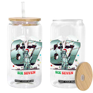 Statue Of Liberty Six Seven Meme Glass Can Trendy Gen Z Christmas Gift TS12 Print Your Wear