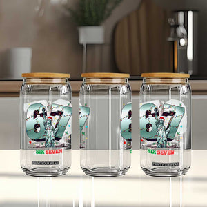 Statue Of Liberty Six Seven Meme Glass Can Trendy Gen Z Christmas Gift TS12 Print Your Wear
