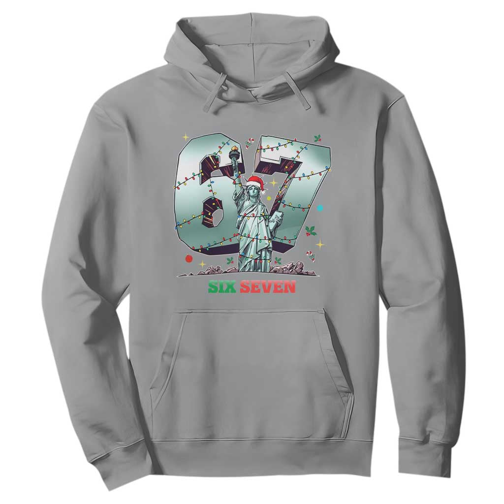 Statue Of Liberty Six Seven Meme Hoodie Trendy Gen Z Christmas Gift TS12 Sport Gray Print Your Wear