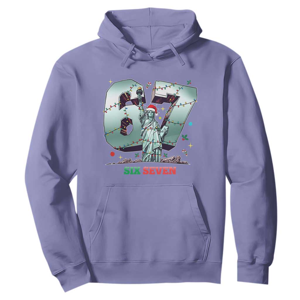 Statue Of Liberty Six Seven Meme Hoodie Trendy Gen Z Christmas Gift TS12 Violet Print Your Wear