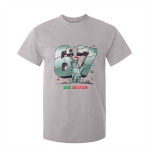 Statue Of Liberty Six Seven Meme T Shirt For Kid Trendy Gen Z Christmas Gift TS12 Ice Gray Print Your Wear