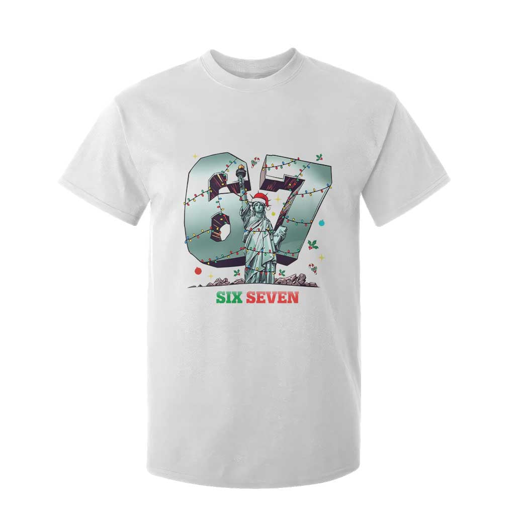 Statue Of Liberty Six Seven Meme T Shirt For Kid Trendy Gen Z Christmas Gift TS12 White Print Your Wear
