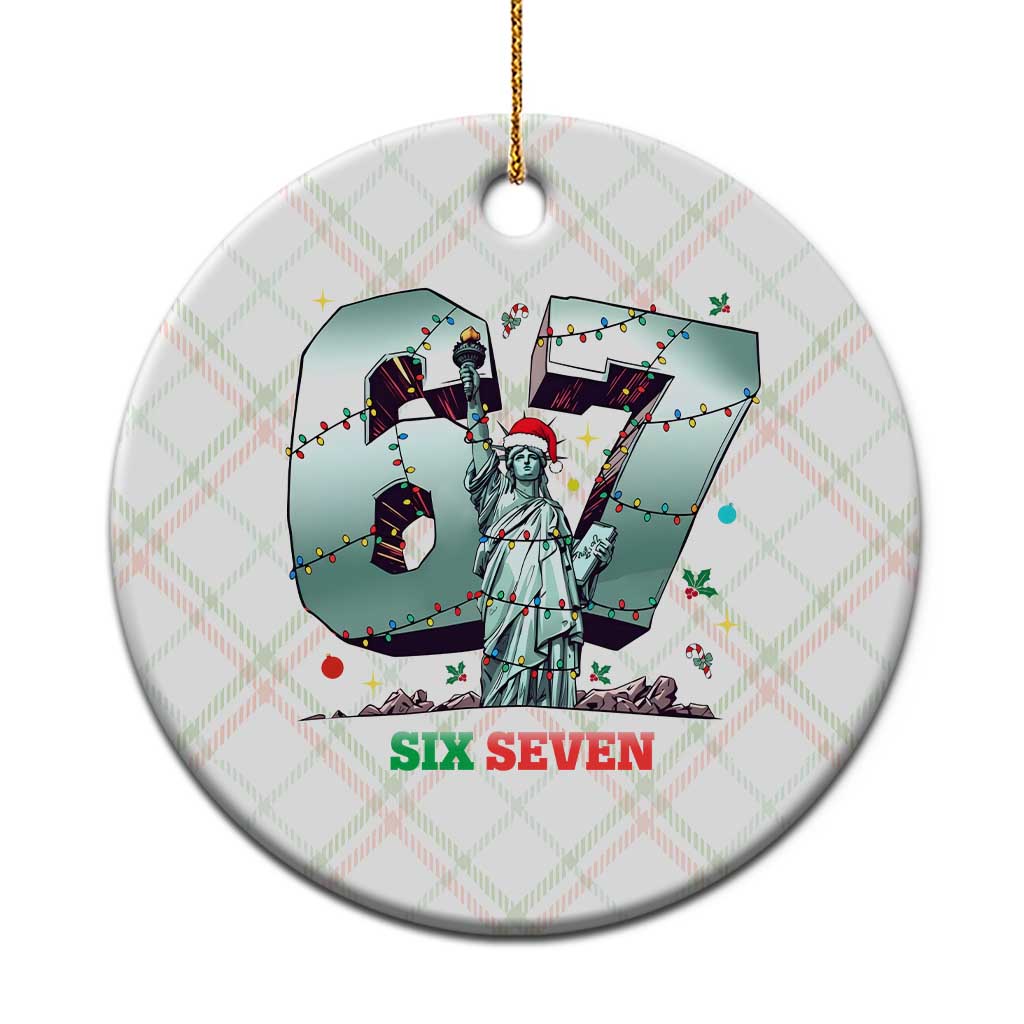 Statue Of Liberty Six Seven Meme Ceramic Ornament Trendy Gen Z Christmas Gift TS12 1pc Christmas Plaid Print Your Wear