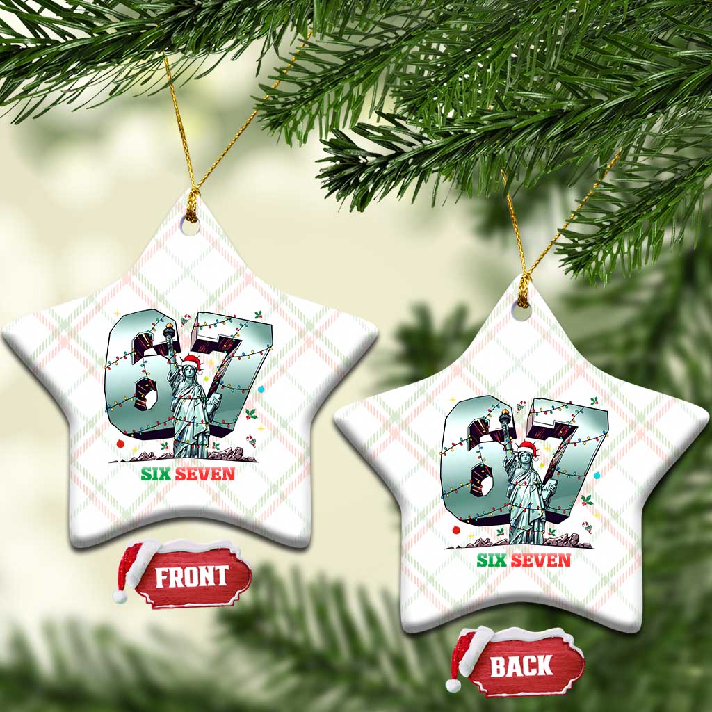 Statue Of Liberty Six Seven Meme Ceramic Ornament Trendy Gen Z Christmas Gift TS12 Print Your Wear