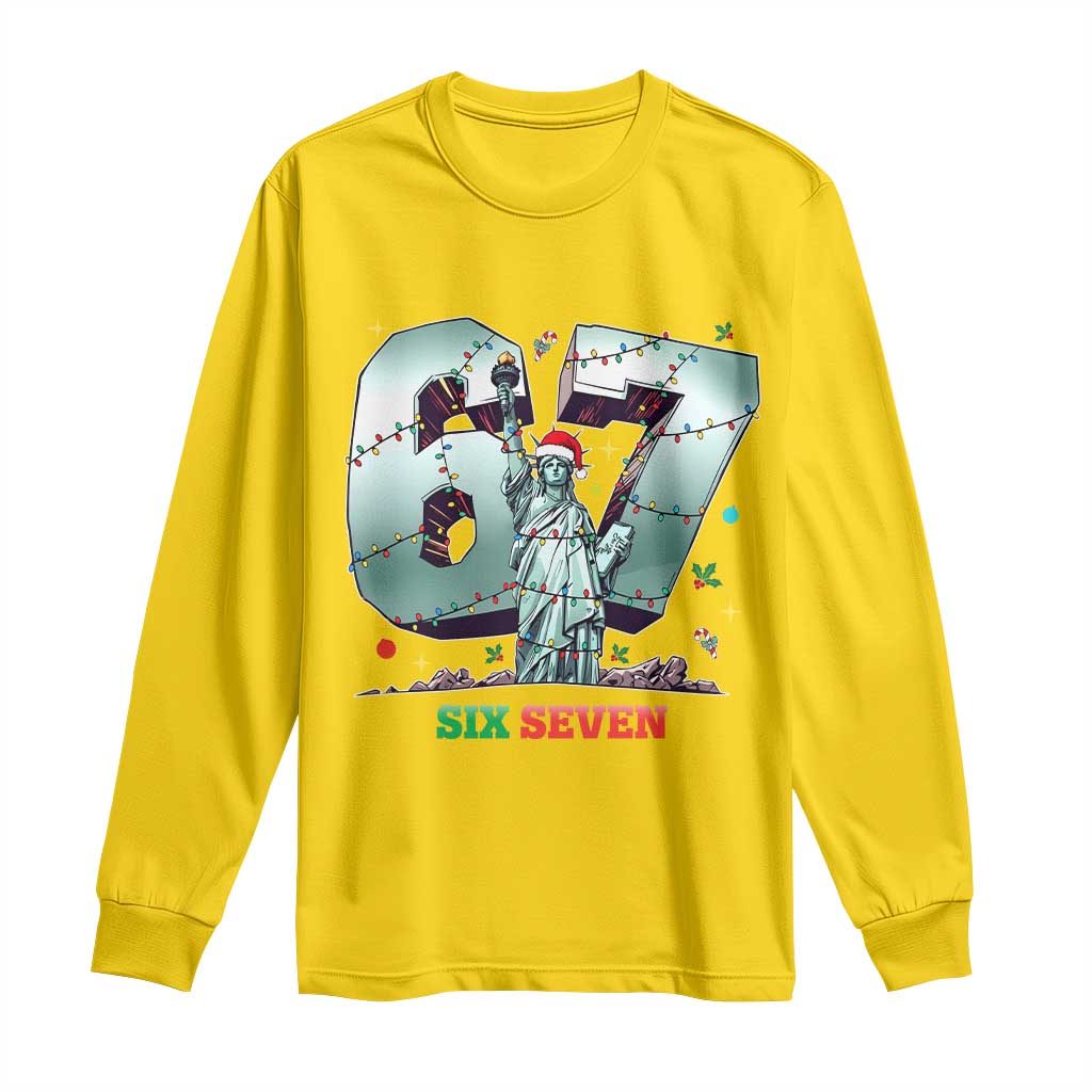Statue Of Liberty Six Seven Meme Long Sleeve Shirt Trendy Gen Z Christmas Gift TS12 Daisy Print Your Wear
