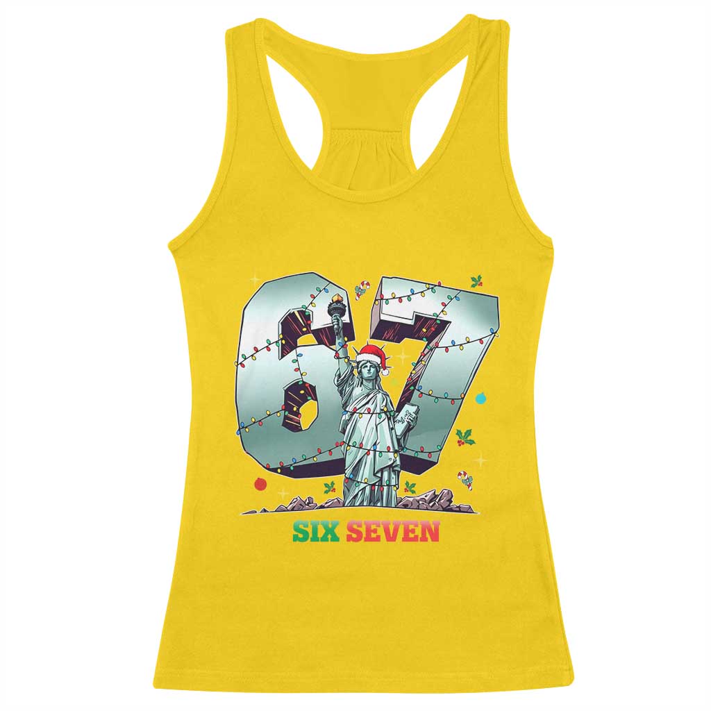 Statue Of Liberty Six Seven Meme Racerback Tank Top Trendy Gen Z Christmas Gift TS12 Daisy Print Your Wear