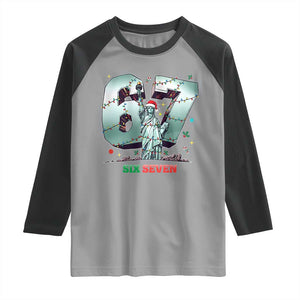 Statue Of Liberty Six Seven Meme Raglan Shirt Trendy Gen Z Christmas Gift TS12 Sport Gray Black Print Your Wear