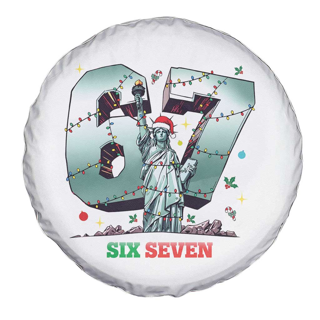 Statue Of Liberty Six Seven Meme Spare Tire Cover Trendy Gen Z Christmas Gift TS12 Print Your Wear