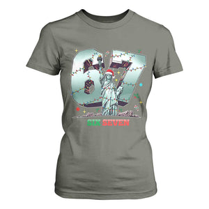 Statue Of Liberty Six Seven Meme T Shirt For Women Trendy Gen Z Christmas Gift TS12 Military Green Print Your Wear