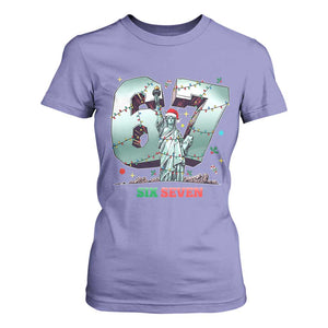 Statue Of Liberty Six Seven Meme T Shirt For Women Trendy Gen Z Christmas Gift TS12 Violet Print Your Wear