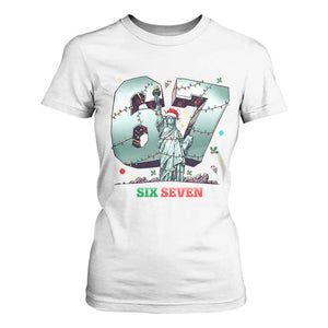 Statue Of Liberty Six Seven Meme T Shirt For Women Trendy Gen Z Christmas Gift TS12 White Print Your Wear
