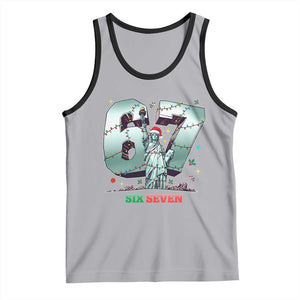 Statue Of Liberty Six Seven Meme Tank Top Trendy Gen Z Christmas Gift TS12 Athletic Heather Black Print Your Wear