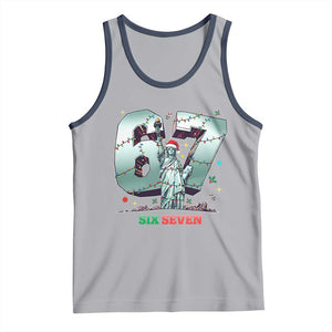 Statue Of Liberty Six Seven Meme Tank Top Trendy Gen Z Christmas Gift TS12 Athletic Heather Navy Print Your Wear