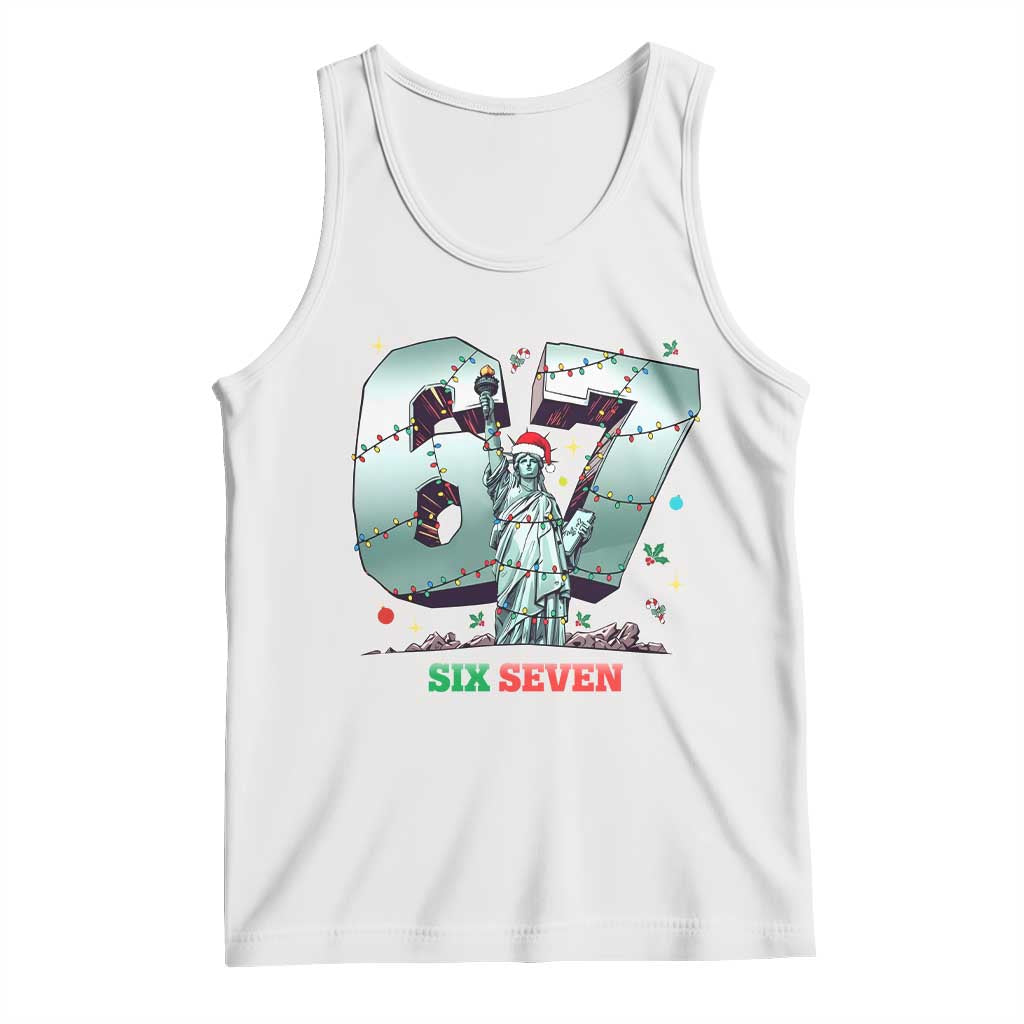 Statue Of Liberty Six Seven Meme Tank Top Trendy Gen Z Christmas Gift TS12 White Print Your Wear