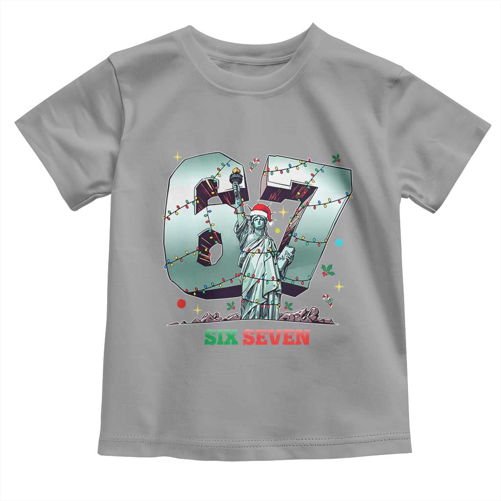 Statue Of Liberty Six Seven Meme Toddler T Shirt Trendy Gen Z Christmas Gift TS12 Sport Gray Print Your Wear