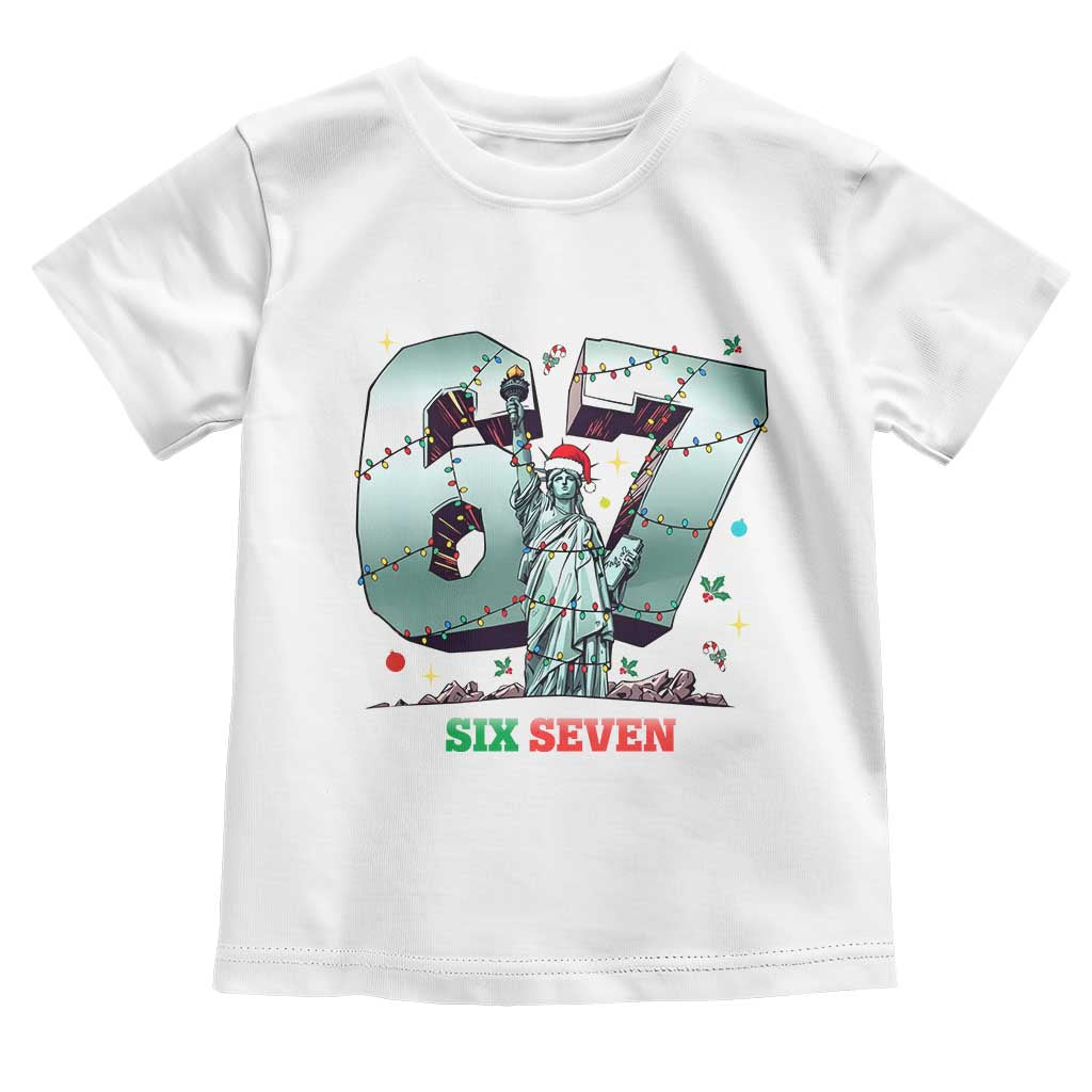 Statue Of Liberty Six Seven Meme Toddler T Shirt Trendy Gen Z Christmas Gift TS12 White Print Your Wear