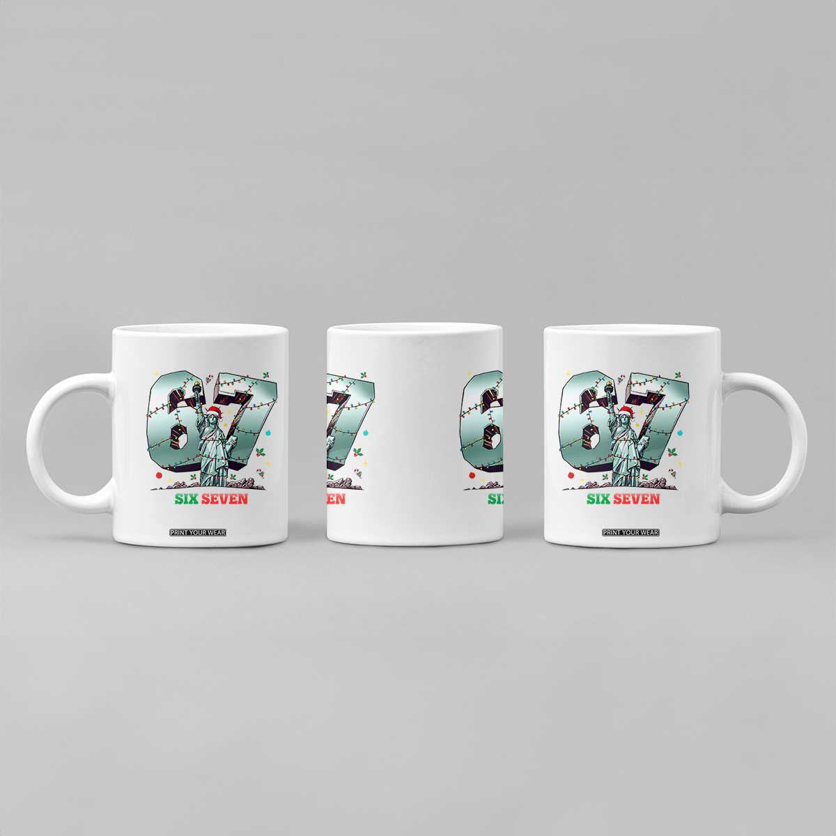 Statue Of Liberty Six Seven Meme Coffee Mug Trendy Gen Z Christmas Gift TS12 Print Your Wear